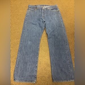 Levi’s 501 Blue Men's Jeans 34x30 Dark Wash Button Zip